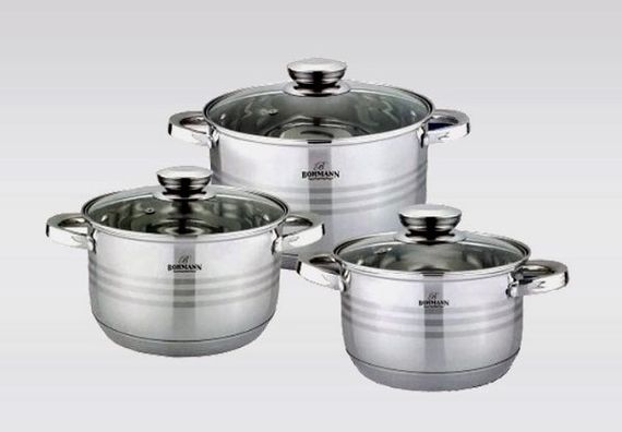 Набор кастрюль с крышками Bohmann BH-71241-06 набор кухонный 6 предметов посуда для кухни