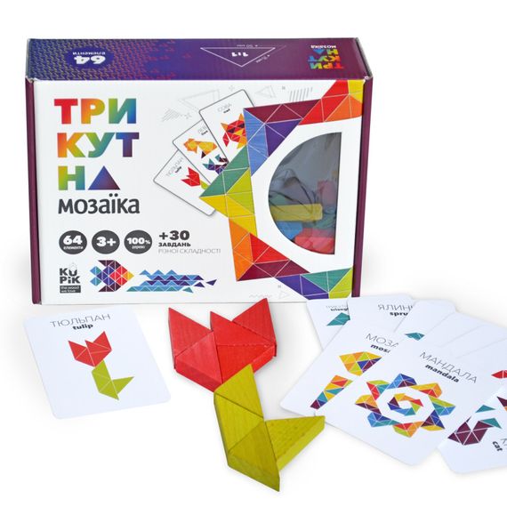 Дерев'яна гра "Трикутна мозаїка" Kupik 900194, 64 деталі | Зображення 3