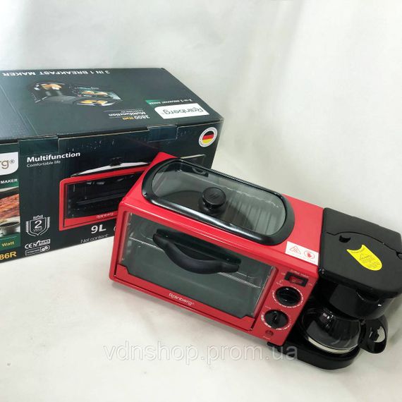 Настільні плити електронні Rainberg, Електрогриль для приготування сніданків, Духовка піч з кавоваркою QK-42 | Зображення 8