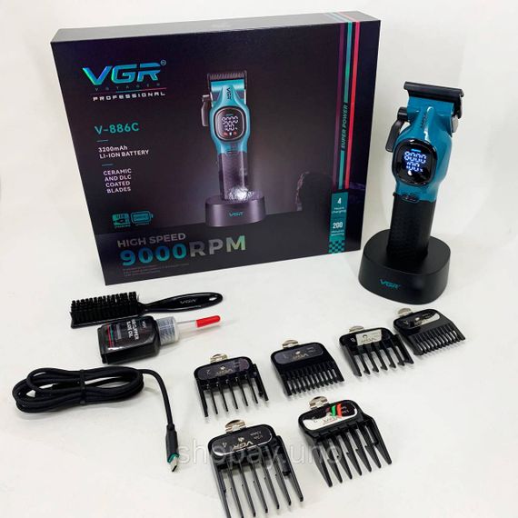Машинка для стрижки акумуляторна VGR V-886C BLUE | Зображення 8