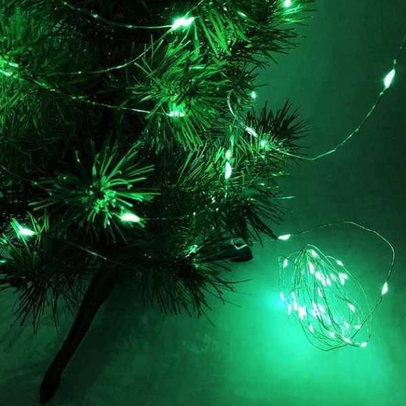 Гірлянда 100LED 10м на батареях Зелена