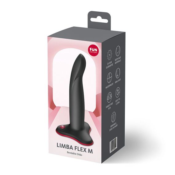 Фалоімітатор Fun Factory LIMBA FLEX M Black, гнучкий, з ефектом пам’яті, підходить для точки G | Зображення 2