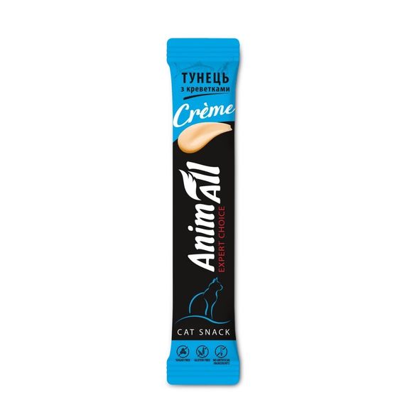 Рідкі ласощі для котів з тунцем та креветками AnimAll Creme Tuna Shrimp, 6 шт х 15 гр | Зображення 2