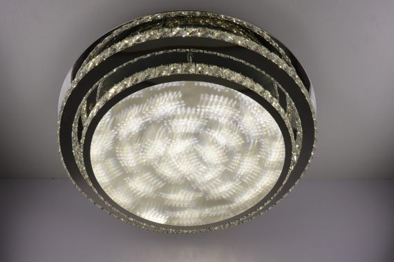 Люстра стельова кришталева LED з пультом 25671 Хром 18х80х80 см. | Зображення 7