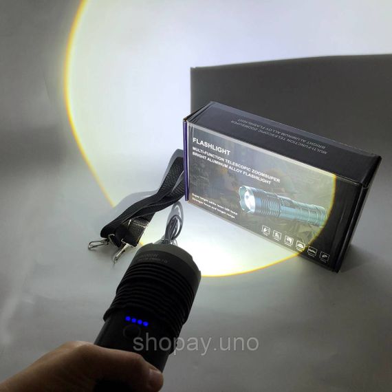 Ручний ліхтар Police AK138 WHITE LASER LED PM60-TG із зарядкою USB, що працює від 4х18650 акумуляторів | Зображення 1