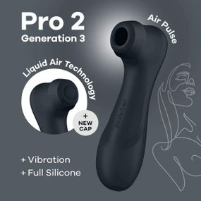 Вакуумный клиторальный стимулятор Satisfyer Pro 2 Generation 3 with Liquid Air Dark Grey Sex Aura