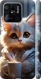 Чохол на Xiaomi Redmi 10C Білий кіт "5646m-2591-2448"