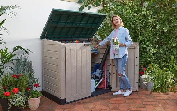 Госпблок садовий пластиковий Keter Store- It-Out Max 1200 л для зберігання речей капучино 17199416 | Зображення 7