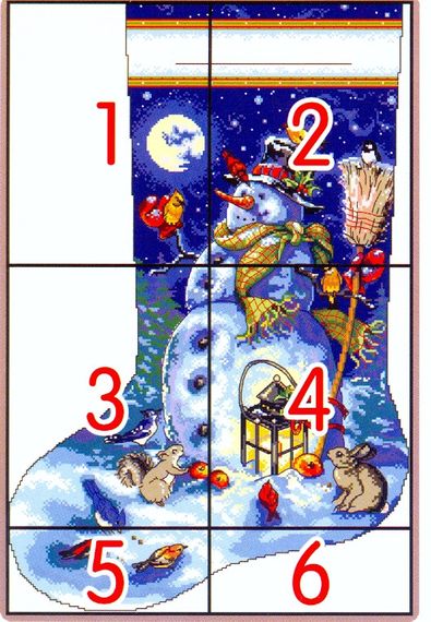 Набір для вишивання за нанесеною на канву схемою "Christmas stocking 3". AIDA 14CT printed 42*60 см | Зображення 2