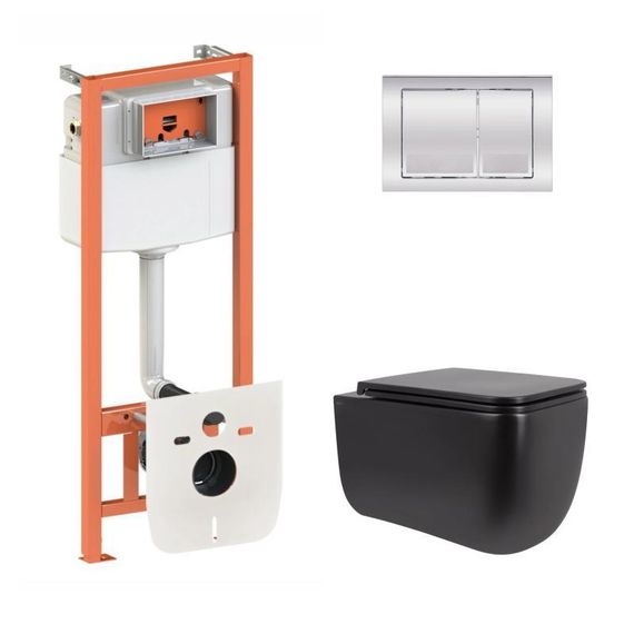 Готове рішення Qtap для ванної кімнати: підвісний унітаз Gemini Ultra Quiet 530х365х373 + комплект інсталяції Nest 4 в 1