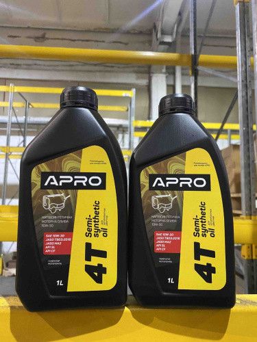 Масло для четырехтактных двигателей полусинтетическое 10W-30 1л APRO