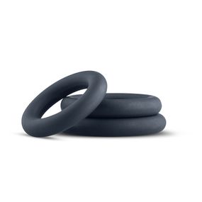 Набір ерекційних кілець Boners 3-Piece Cock Ring Set – Grey, 3; 3,3 та 4,4 см