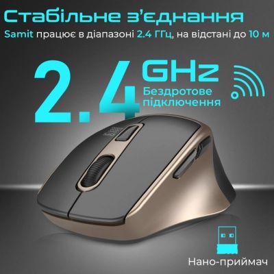 Мышка Promate Samit Wireless Gold (samit.gold) | Зображення 4