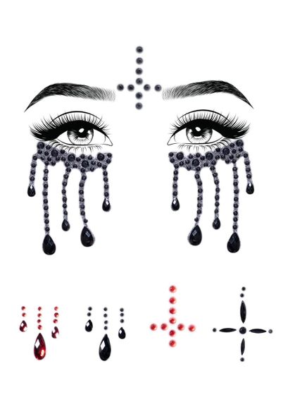 Маска из страз Possessed face jewels sticker Leg Avenue Sex Aura | Зображення 1