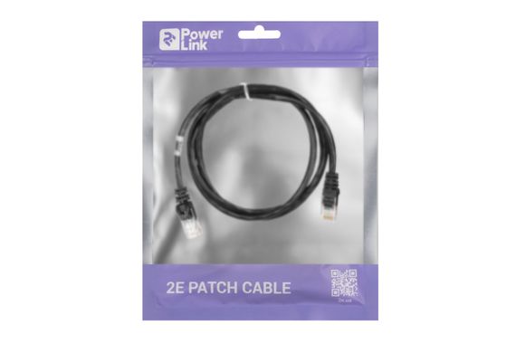 Патч-корд 2E Cat 5e,UTP,RJ45, 26AWG ,7/0.16 CCA, 1.20 m, PVC,Black (2E-PC5ECA-120BK) | Зображення 2