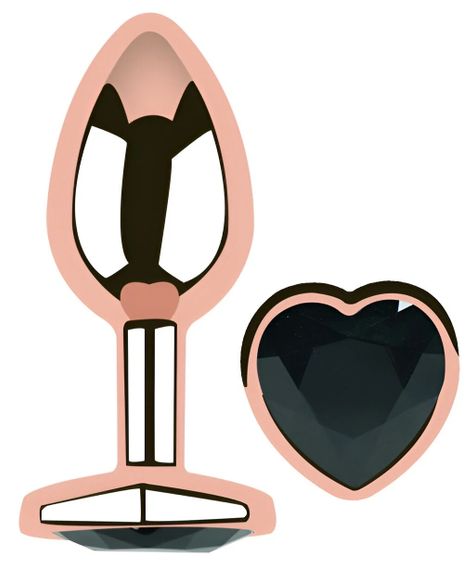 Анальная пробка EGZO Rose Gold Heart Plug металлическая, розово-золотая, размер M, с кристаллом Sex Aura | Зображення 1
