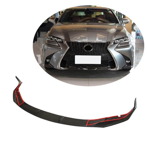Накладка на передній бампер Lip (для GS F 2015-2020, Карбон) для Lexus GS рр