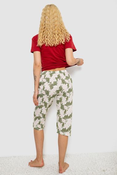 Піжама жіноча з принтом, колір бордовий, 243R3755 | Зображення 4