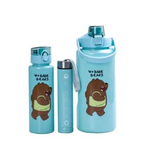 Набір пляшок 3 в 1 Панда з поїлкою і ручкою 0.3 (л) 0.7 (л) 2 (л) М'ятний HPZSB120014M