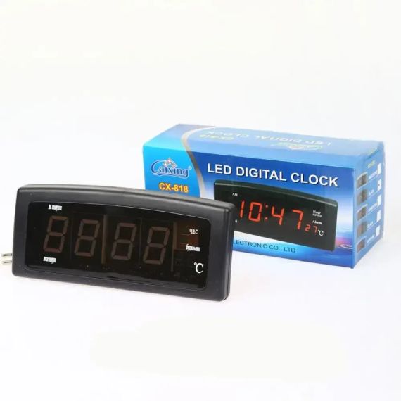 Часы настольные с будильником Caixing CX-818 с зеленой подсветкой | Зображення 2