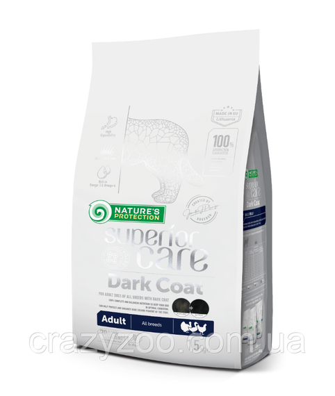 Сухий корм для собак усіх порід із чорною вовною Nature's Protection Superior Care Dog Dark Coat Adult All Breeds з птахом 1.5 кг