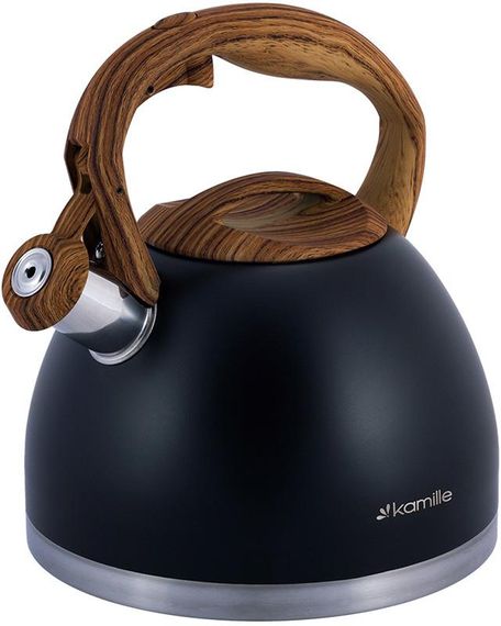 Чайник Kamille Whistling Kettle Black 2.7л з нержавіючої сталі зі свистком