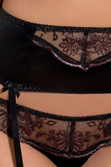 Комплект с открытым бюстом BRIDA SET WITH OPEN BRA black S/M - Passion | Зображення 2