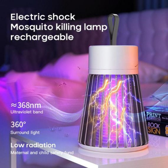 Знищувач комах для будинку Electronic shock Mosquito killing lamp НА АКУМУЛЯТОРІ для походу на природу KQ-16 | Зображення 5