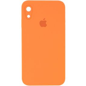 Чехол Silicone Case Square Full Camera Protective (AA) для Apple iPhone XR (6.1") Чорний / Black Зелений/Spearmint