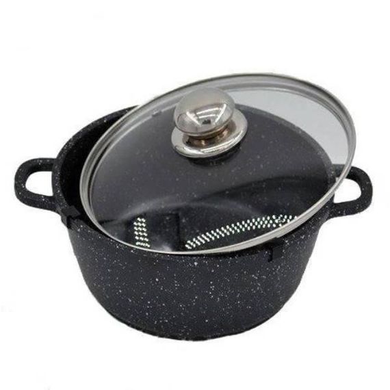 Котел із мармуровим покриттям з кришкою Benson 2,7л BN-364 Чорний