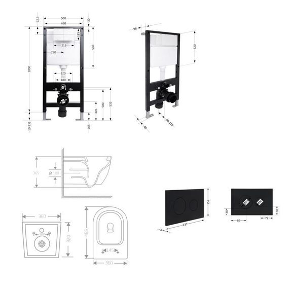 Готовое решение Qtap для ванной комнаты: подвесной унитаз Jay Ultra Quiet 485x360x320 + комплект установки Standard (круглая | Зображення 1