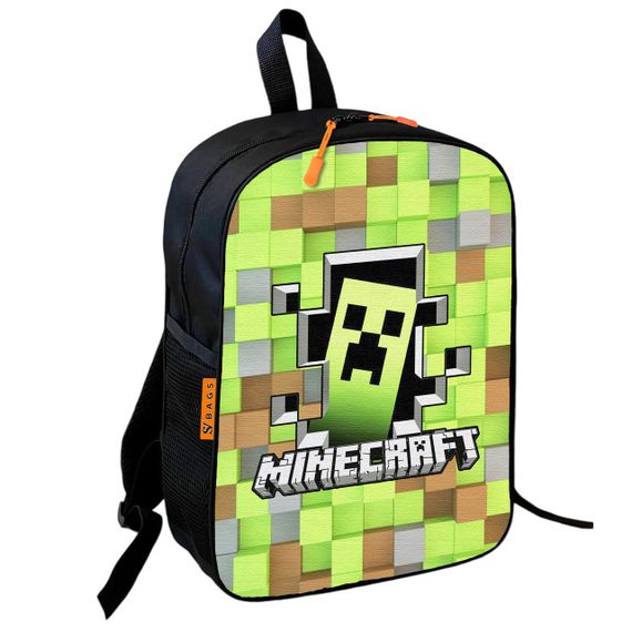 Набор Minecraft Крипер на кубах 3 в 1: детский рюкзак + сумка-слинг + пенал, для мальчика и девочки 7–9 лет (6137) | Зображення 1