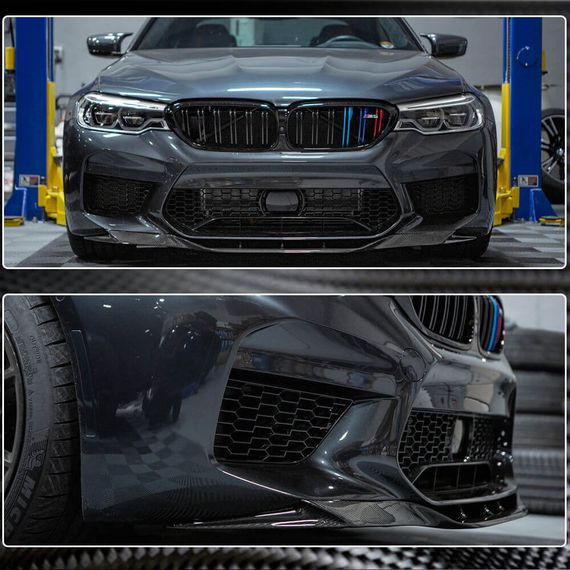 Накладка на передній бампер Lip V4 (для M5 F90 2017-2020, Карбон) для BMW 5 серія G30/31 рр | Зображення 3