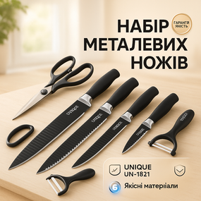 Якісні ножі для дому, Кухонний ніж з нержавіючої сталі металевий, Набір литих ножів для кухні FS-69