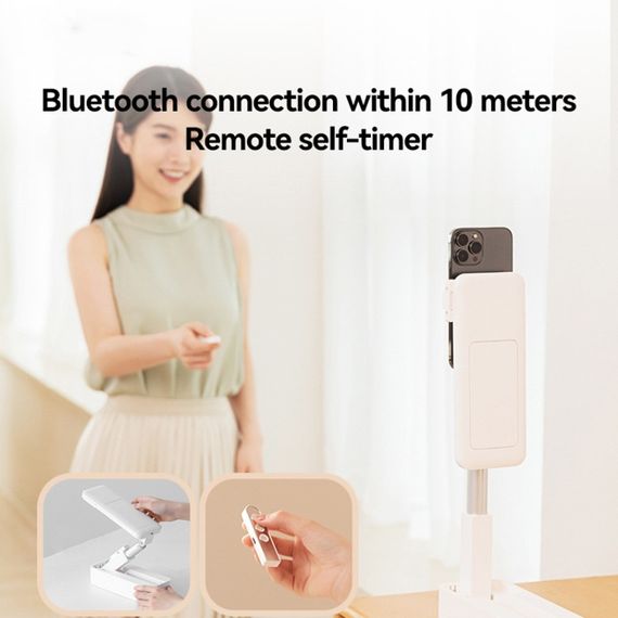 Підставка-тримач настільний USAMS US-ZB265 Multi-function Rotatable Folding Storage Live Stream White | Зображення 3