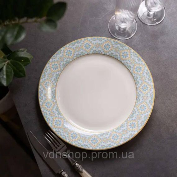 Тарелка сервировочная фарфоровая 26.5 см с орнаментом HP-7-738 | Зображення 1