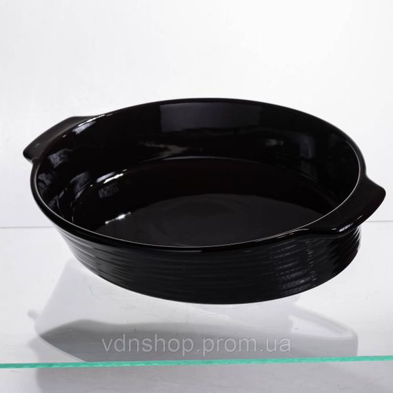 Форма для запекания овальная 36×22.5×7 (см) форма для духовки 2 литра Черный SH1290 | Зображення 1