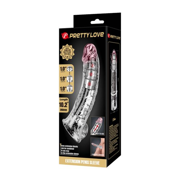 Подовжуюча насадка Pretty Love - Silas Penis Sleeve Clear, BI-026279M Sex Aura | Зображення 8