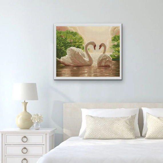 Алмазна мозаїка Пара лебедів 40х50 см ColorArt  SP022 | Зображення 5