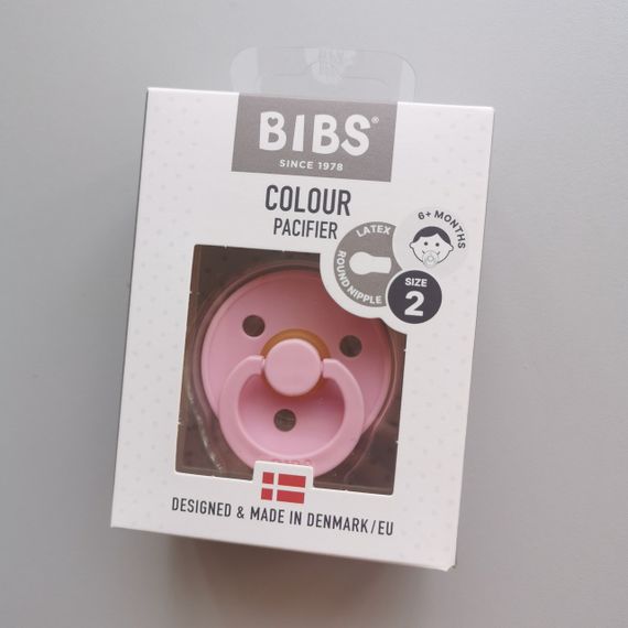 Соска  пустушка Bibs Colour round baby pink 6-18 міс | Зображення 2