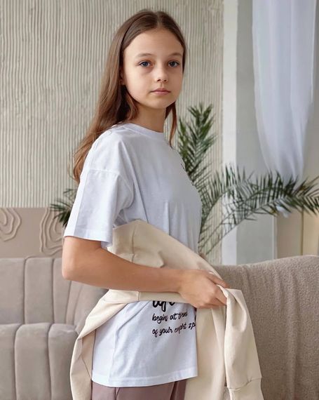 Футболка для дівчинки (підліткова) Носи своє 170 Білий (p-13833-154689) | Зображення 3