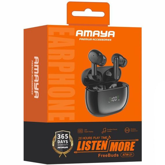 Бездротові TWS навушники Amaya ATW-21 Black | Зображення 1