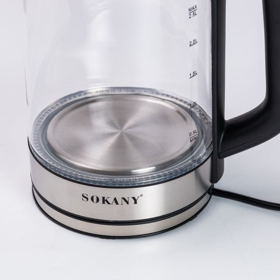 Чайник электрический Sokany SK-09013 2.5 литра прозрачный | Зображення 5