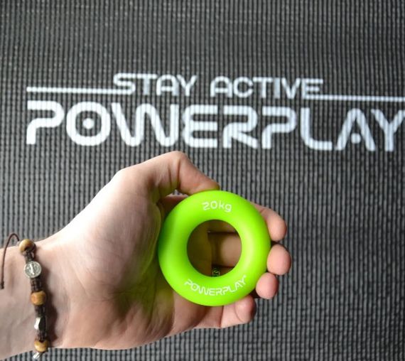 Еспандер кистьовий силіконовий PowerPlay PP-4324 Hand Grip Ring Medium 20 кг Зелений (PP_4324_20kg) | Зображення 1