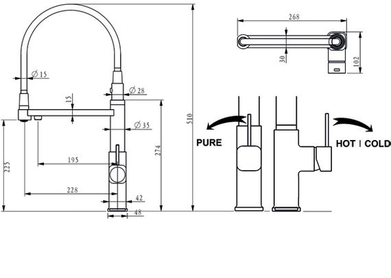 Кухонний змішувач Fabiano FKM 3119PX Inox 8231.403.1 017 | Зображення 5