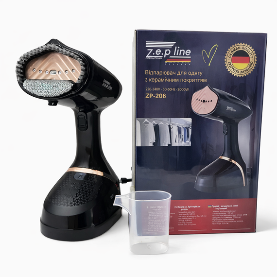Компактный отпариватель Zepline ZP-206 Черный – ручной утюг-отпариватель с резервуаром 500 мл | Зображення 5