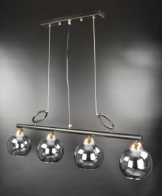 Люстра підвісна на 4 лампочки 26555 Чорний 40-150х15х92 см.