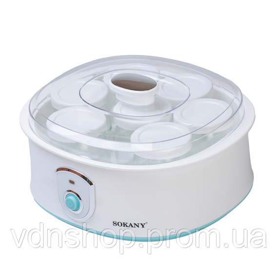 Йогуртница электрическая на 7 баночек по 180 (мл) аппарат для приготовления йогурта 20 Вт йогуртница с таймером для дома SK2304 | Зображення 2