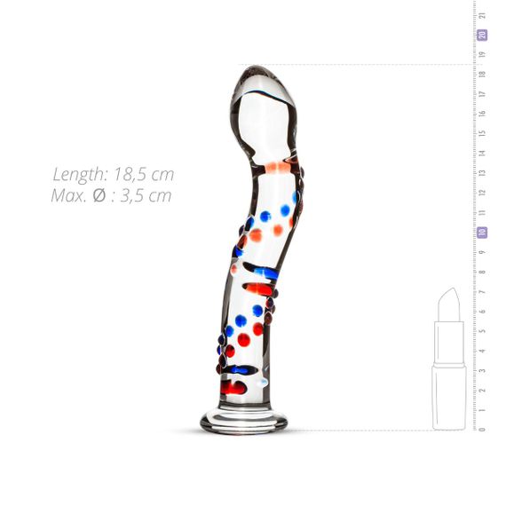 Скляний дилдо з вигинами і малюнком Gildo Glass Dildo No. 3 | Зображення 4