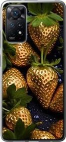 Чехол на Xiaomi Redmi Note 11 Золотая клубника из силикона FCh_083739